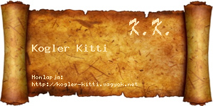 Kogler Kitti névjegykártya